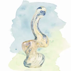 Cali Culture Bent Neck Pipe Glass Bubbler - 6.5'' Przenośny